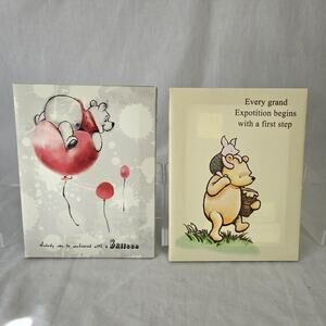 Artissimo Disney Winnie the Pooh Canvas Wall Prints Red Balloon & Begin 1st Step